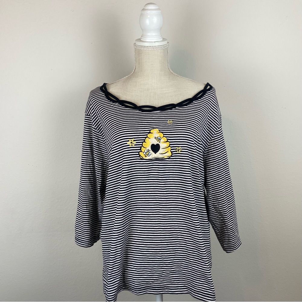 Shenanigans Striped Honey Bee Shirt
